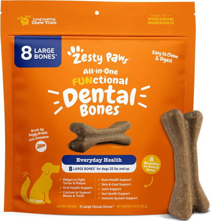 Functional Dental Bones for Small Dogs - Plaque & Tartar Control - Supports Gut, Skin, Coat, Hip, Joint & Immunity
