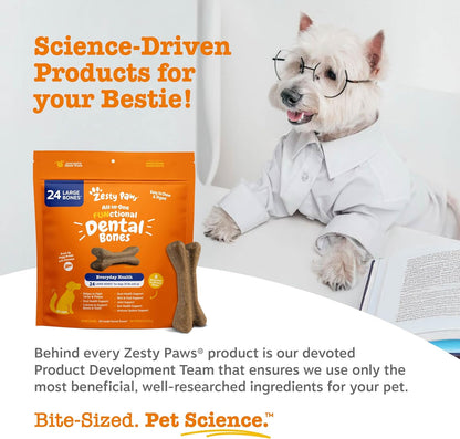 Functional Dental Bones for Small Dogs - Plaque & Tartar Control - Supports Gut, Skin, Coat, Hip, Joint & Immunity