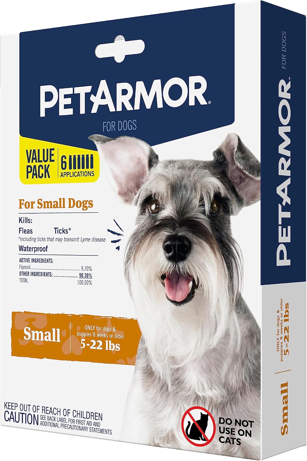 Flea & Tick Topical Dogs 45-88 lbs, Fipronil, 3-Month