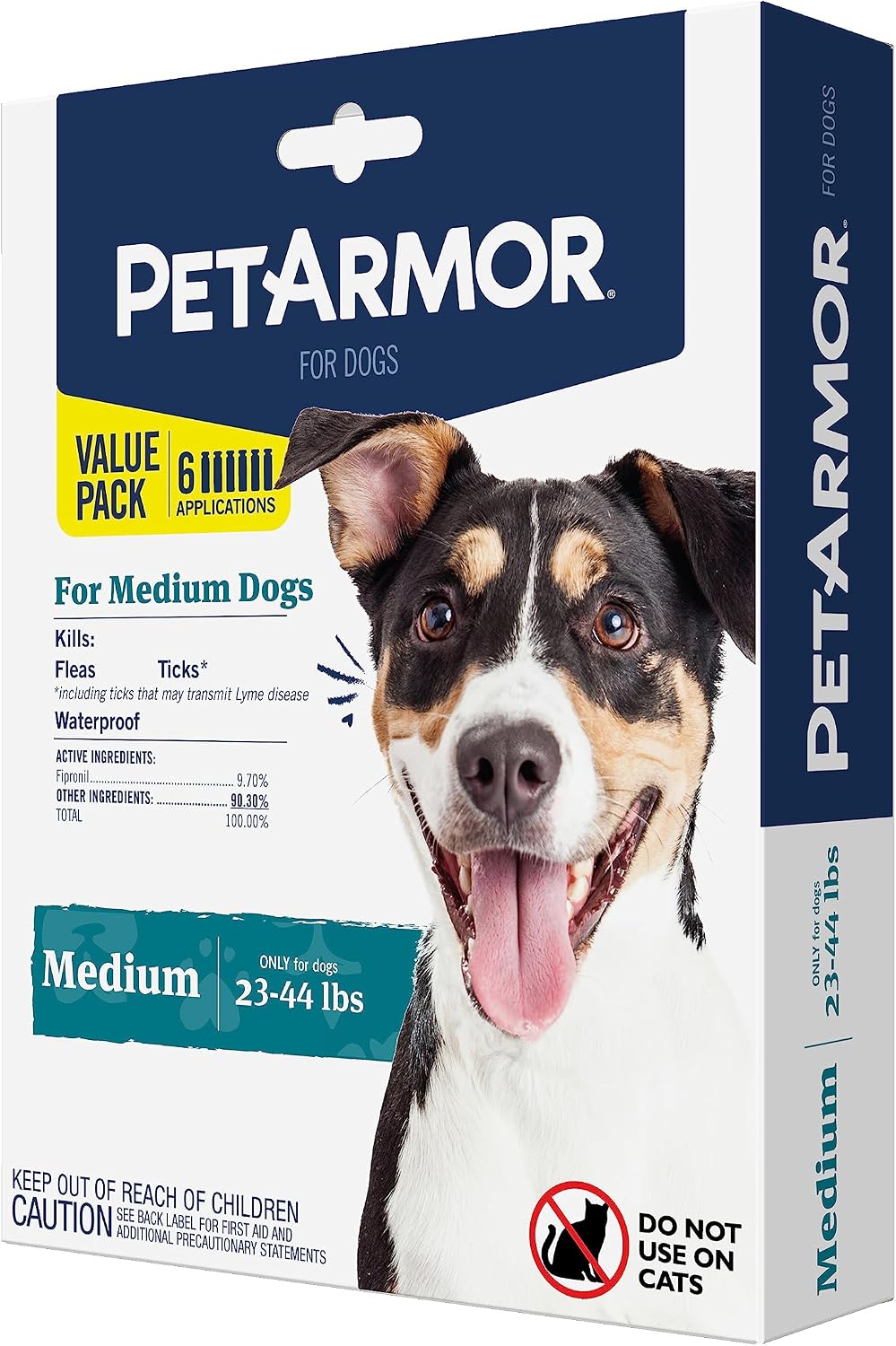 Flea & Tick Topical Dogs 45-88 lbs, Fipronil, 3-Month