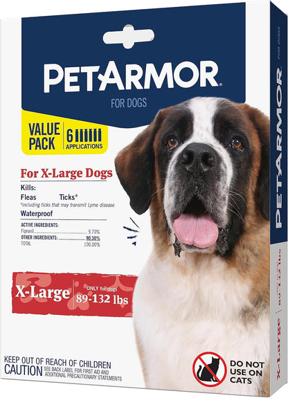 Flea & Tick Topical Dogs 45-88 lbs, Fipronil, 3-Month