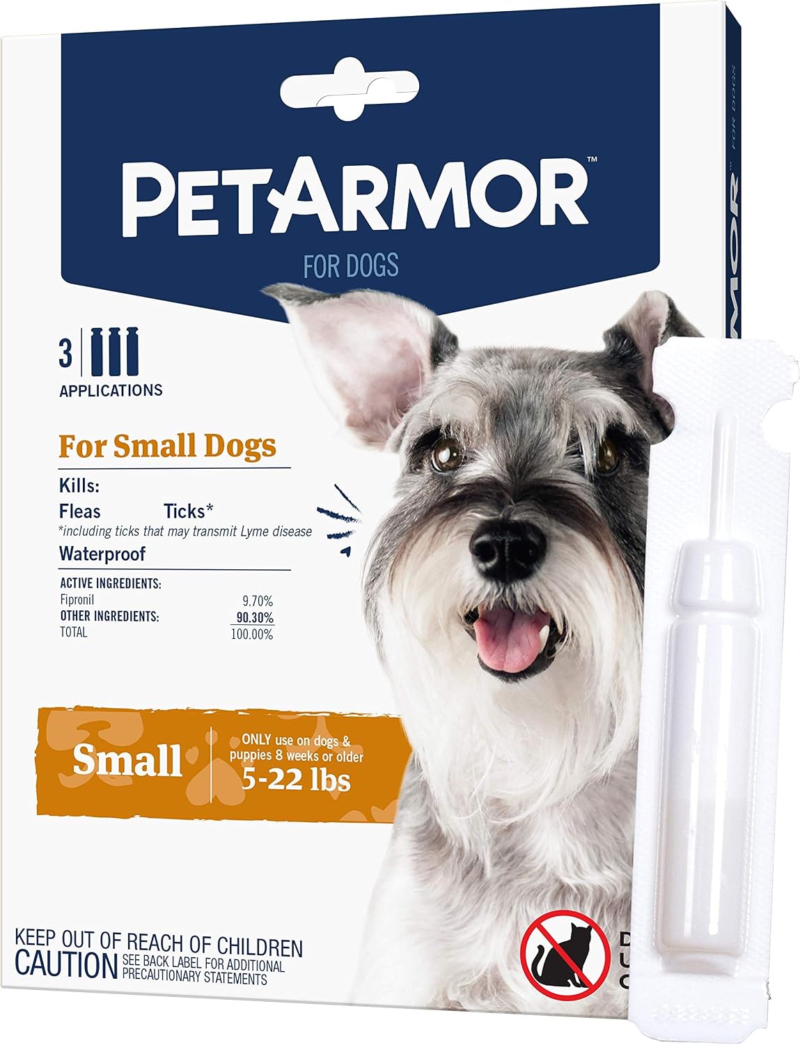 Flea & Tick Topical Dogs 45-88 lbs, Fipronil, 3-Month