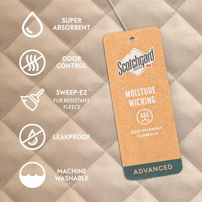 Paw Inspired Washable, Waterproof Fitted Dog Bed Cover, Beige, 34x2x5 Inch | Bed Protector for Dog Mattress, Removable Replacement Cover, For Small to Medium Pet Bed