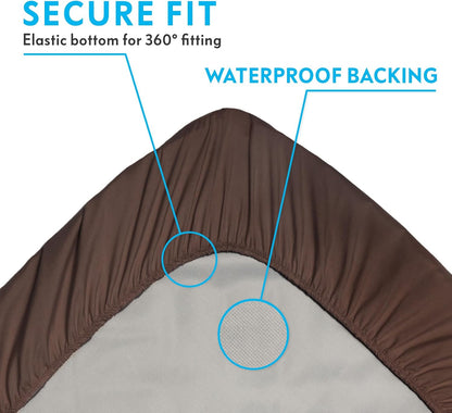 Paw Inspired Washable, Waterproof Fitted Dog Bed Cover, Beige, 34x2x5 Inch | Bed Protector for Dog Mattress, Removable Replacement Cover, For Small to Medium Pet Bed