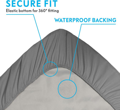 Paw Inspired Washable, Waterproof Fitted Dog Bed Cover, Beige, 34x2x5 Inch | Bed Protector for Dog Mattress, Removable Replacement Cover, For Small to Medium Pet Bed