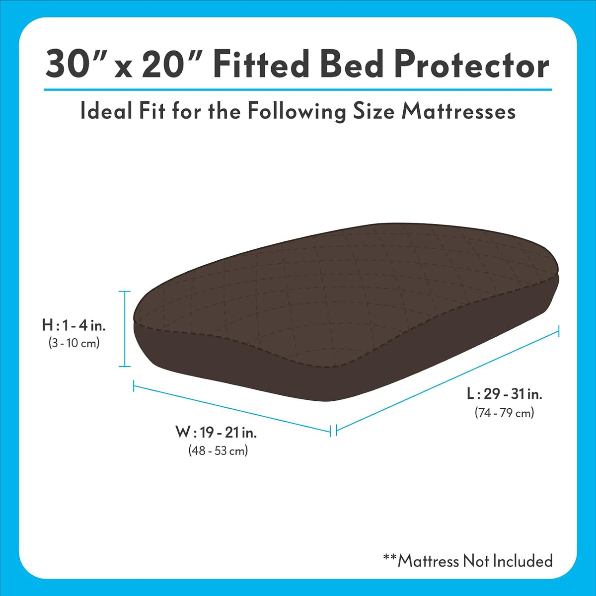 Paw Inspired Washable, Waterproof Fitted Dog Bed Cover, Beige, 34x2x5 Inch | Bed Protector for Dog Mattress, Removable Replacement Cover, For Small to Medium Pet Bed