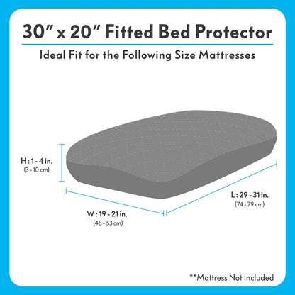 Paw Inspired Washable, Waterproof Fitted Dog Bed Cover, Beige, 34x2x5 Inch | Bed Protector for Dog Mattress, Removable Replacement Cover, For Small to Medium Pet Bed