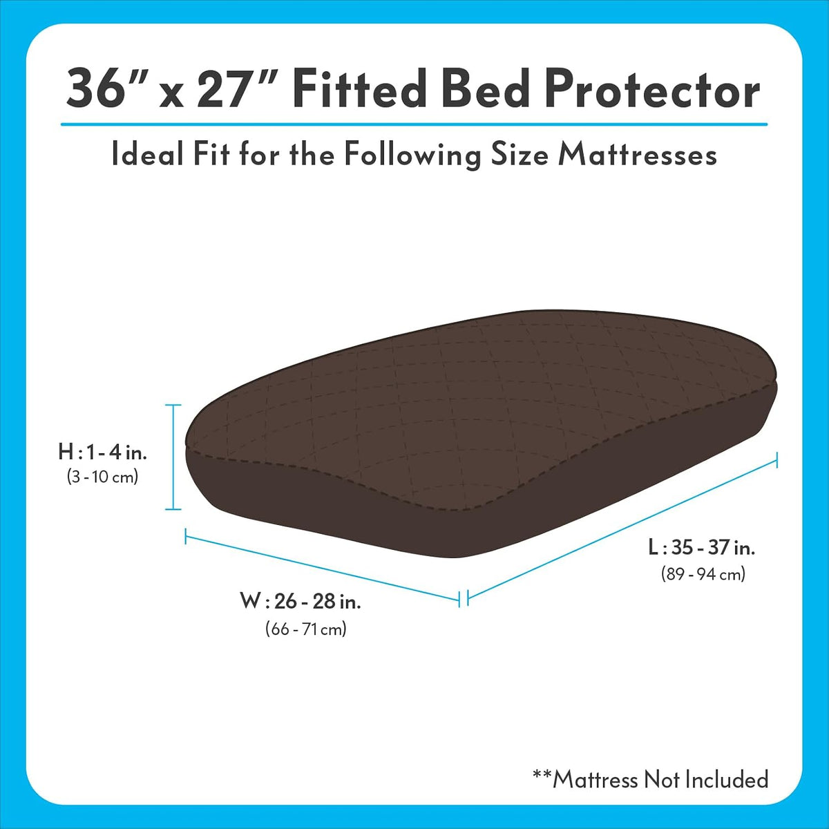 Paw Inspired Washable, Waterproof Fitted Dog Bed Cover, Beige, 34x2x5 Inch | Bed Protector for Dog Mattress, Removable Replacement Cover, For Small to Medium Pet Bed
