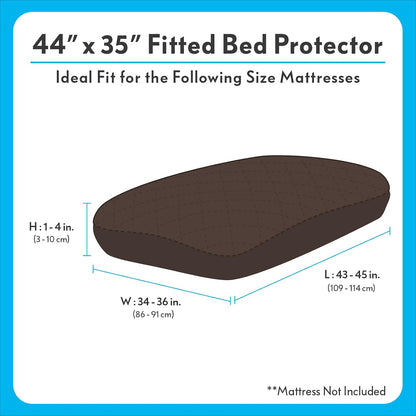 Paw Inspired Washable, Waterproof Fitted Dog Bed Cover, Beige, 34x2x5 Inch | Bed Protector for Dog Mattress, Removable Replacement Cover, For Small to Medium Pet Bed