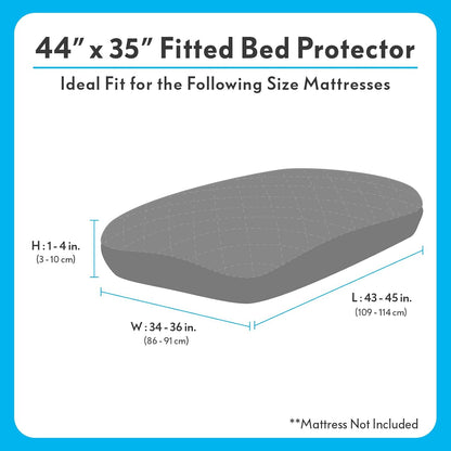 Paw Inspired Washable, Waterproof Fitted Dog Bed Cover, Beige, 34x2x5 Inch | Bed Protector for Dog Mattress, Removable Replacement Cover, For Small to Medium Pet Bed