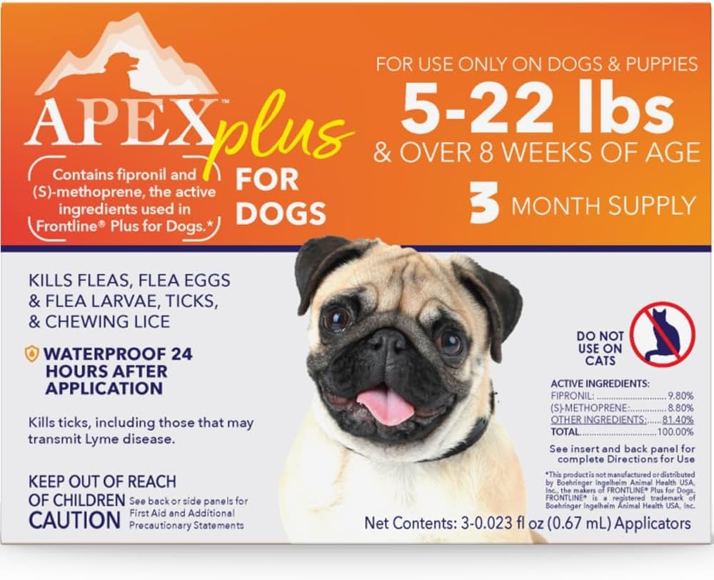 Apex Plus Flea & Tick Prevention for Small Dogs (5-22 lbs) 3-Month Supply