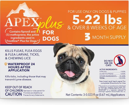 Apex Plus Flea & Tick Prevention for Small Dogs (5-22 lbs) 3-Month Supply