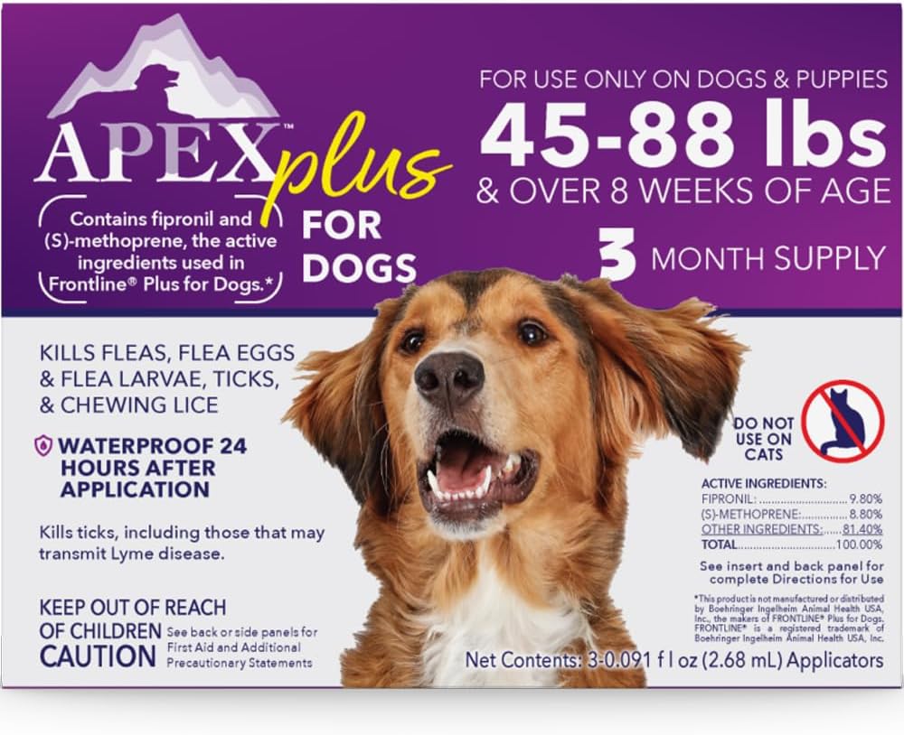 Apex Plus Flea & Tick Prevention for Small Dogs (5-22 lbs) 3-Month Supply