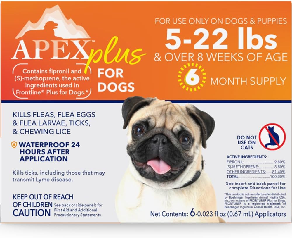 Apex Plus Flea & Tick Prevention for Small Dogs (5-22 lbs) 3-Month Supply