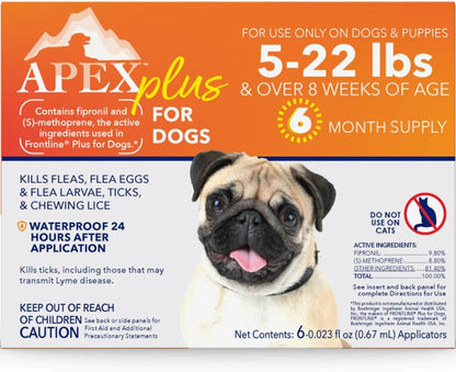 Apex Plus Flea & Tick Prevention for Small Dogs (5-22 lbs) 3-Month Supply
