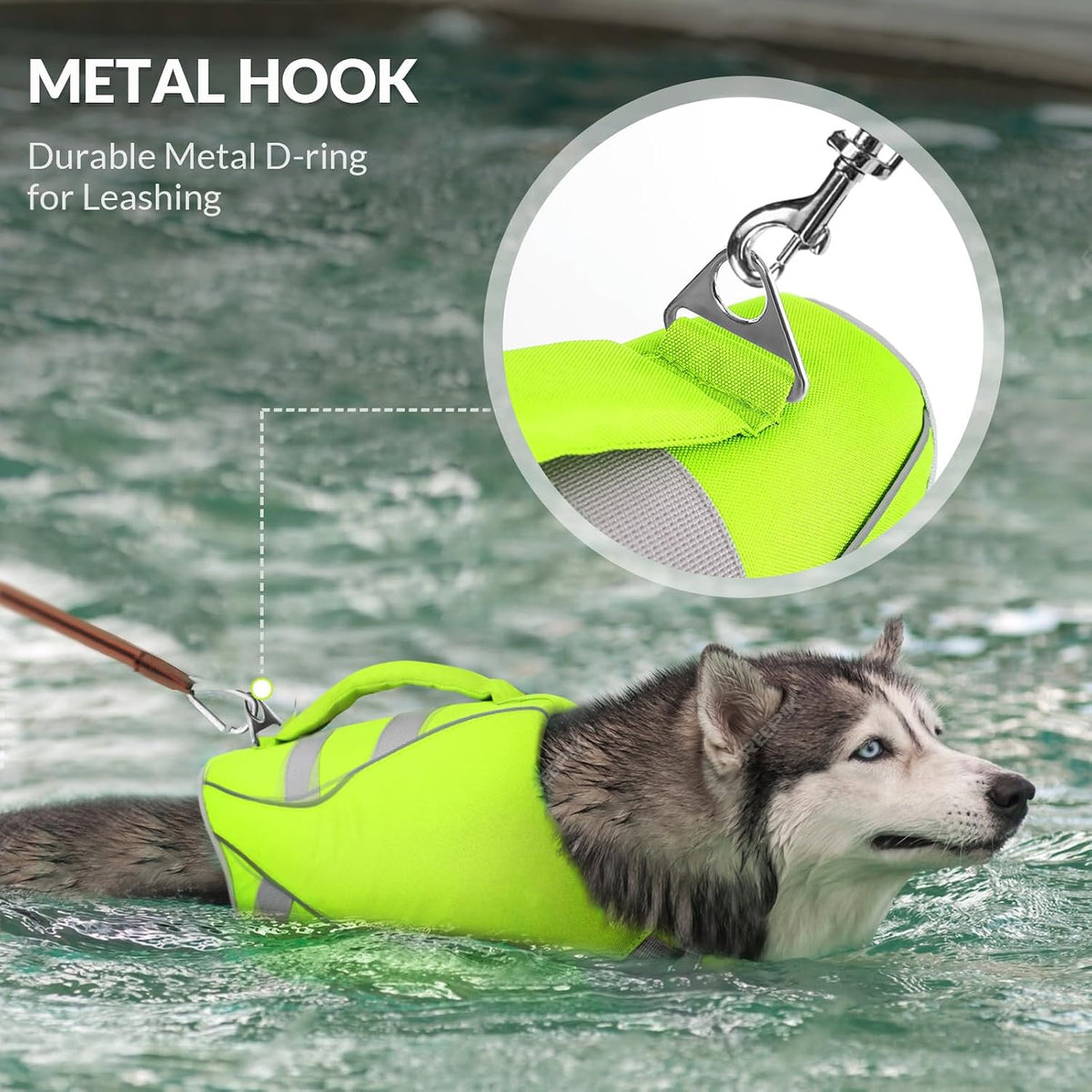 Large Dog Life Jacket Ripstop Dog Life Vest for Swimming Boating