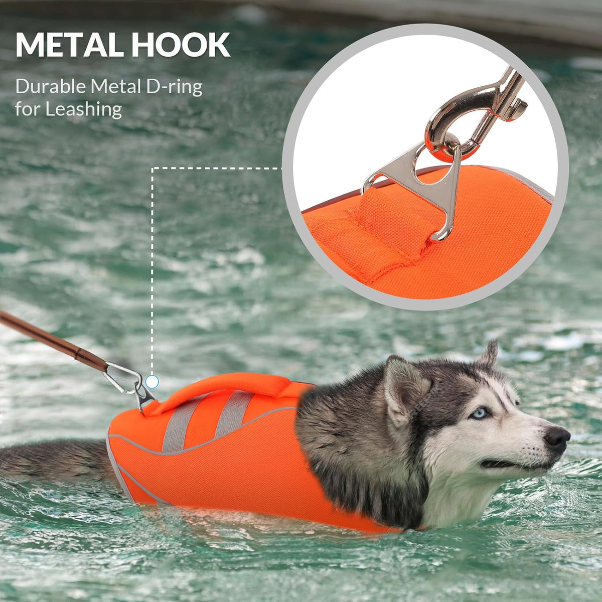 Large Dog Life Jacket Ripstop Dog Life Vest for Swimming Boating