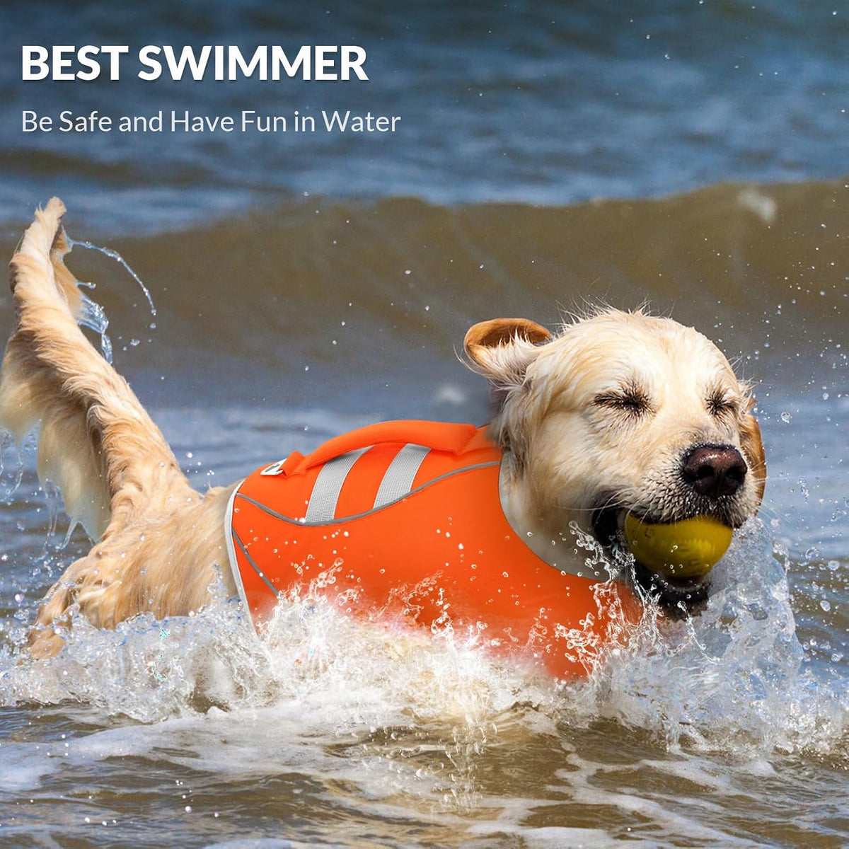 Large Dog Life Jacket Ripstop Dog Life Vest for Swimming Boating