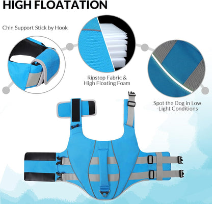Large Dog Life Jacket Ripstop Dog Life Vest for Swimming Boating