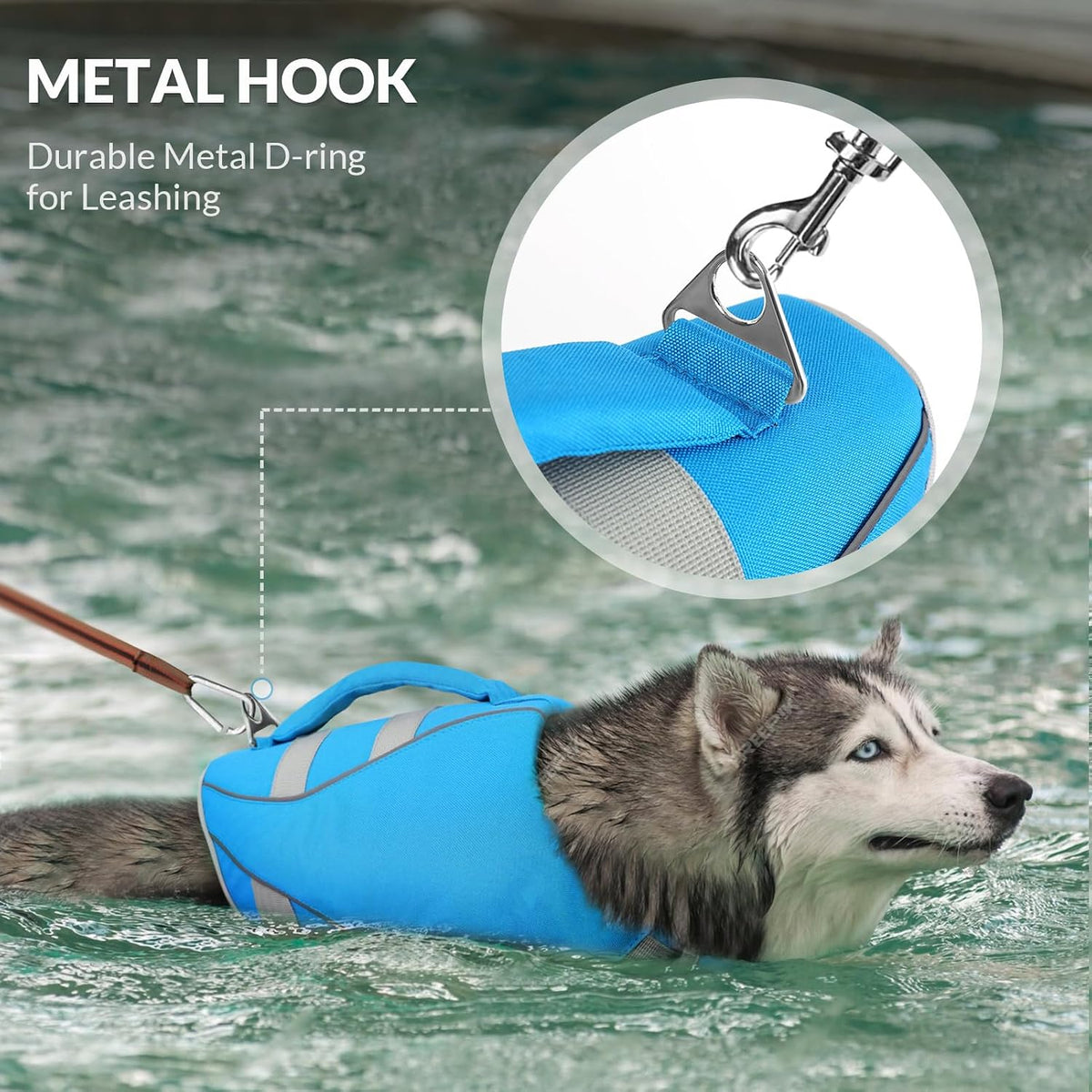 Large Dog Life Jacket Ripstop Dog Life Vest for Swimming Boating