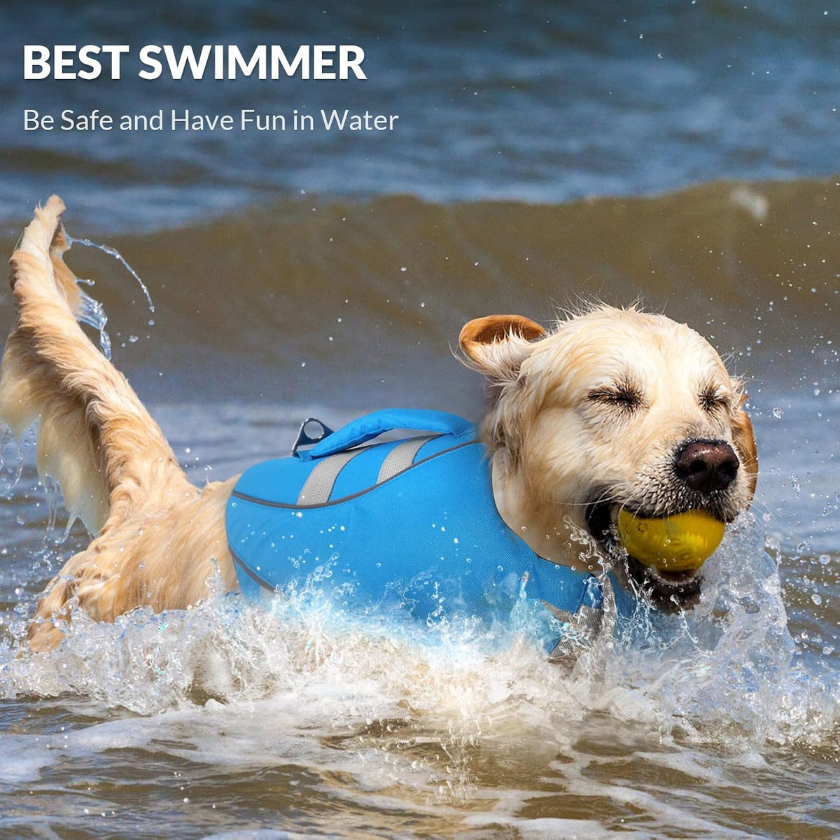 Large Dog Life Jacket Ripstop Dog Life Vest for Swimming Boating