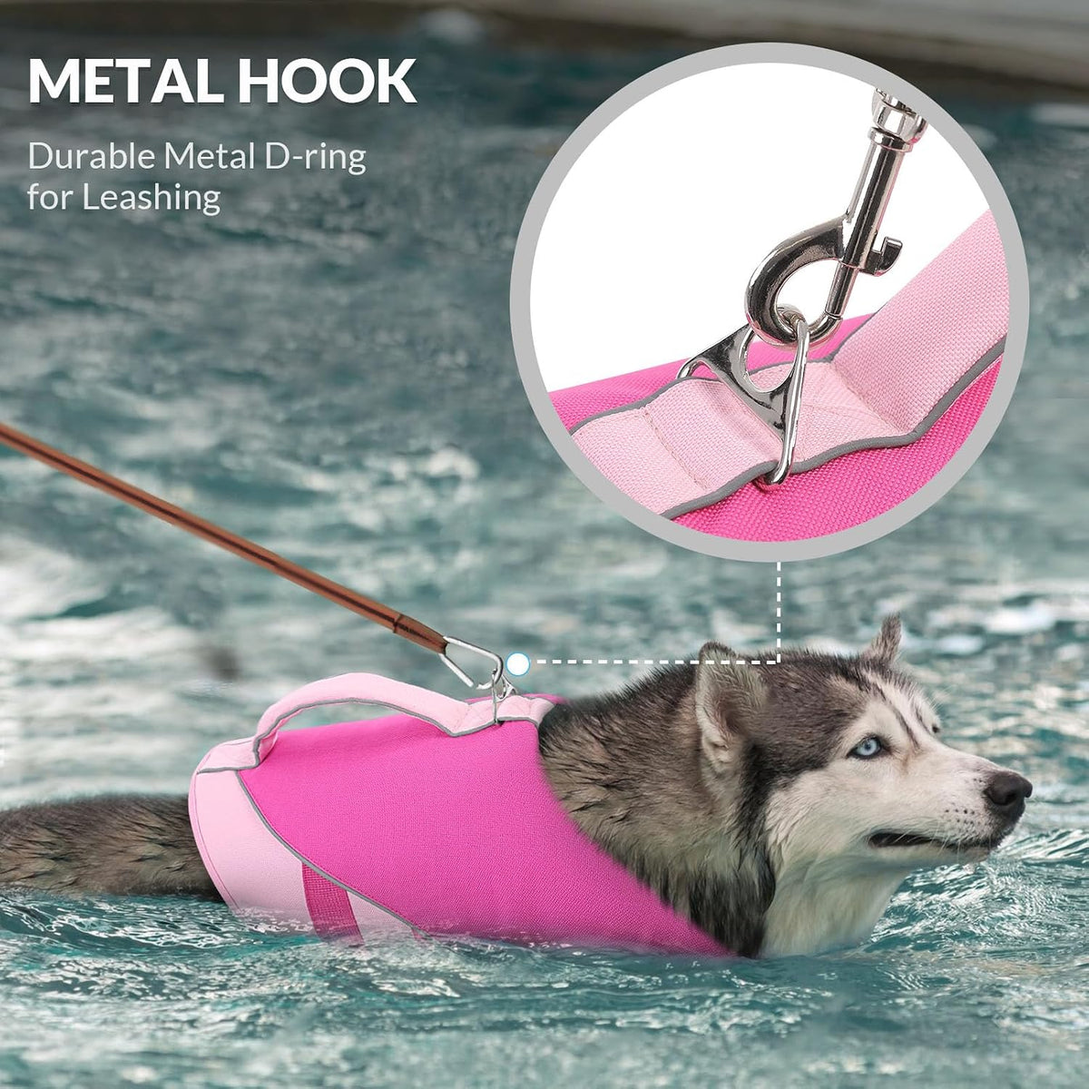 Large Dog Life Jacket Ripstop Dog Life Vest for Swimming Boating