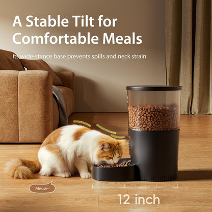 Automatic Cat Feeder, 3L Timed Pet Dry Food Dispenser with Clog-Free Design, Auto Feeder for Cats, 1-6 Meals Per Day, Desiccant Bags, with Stainless Steel