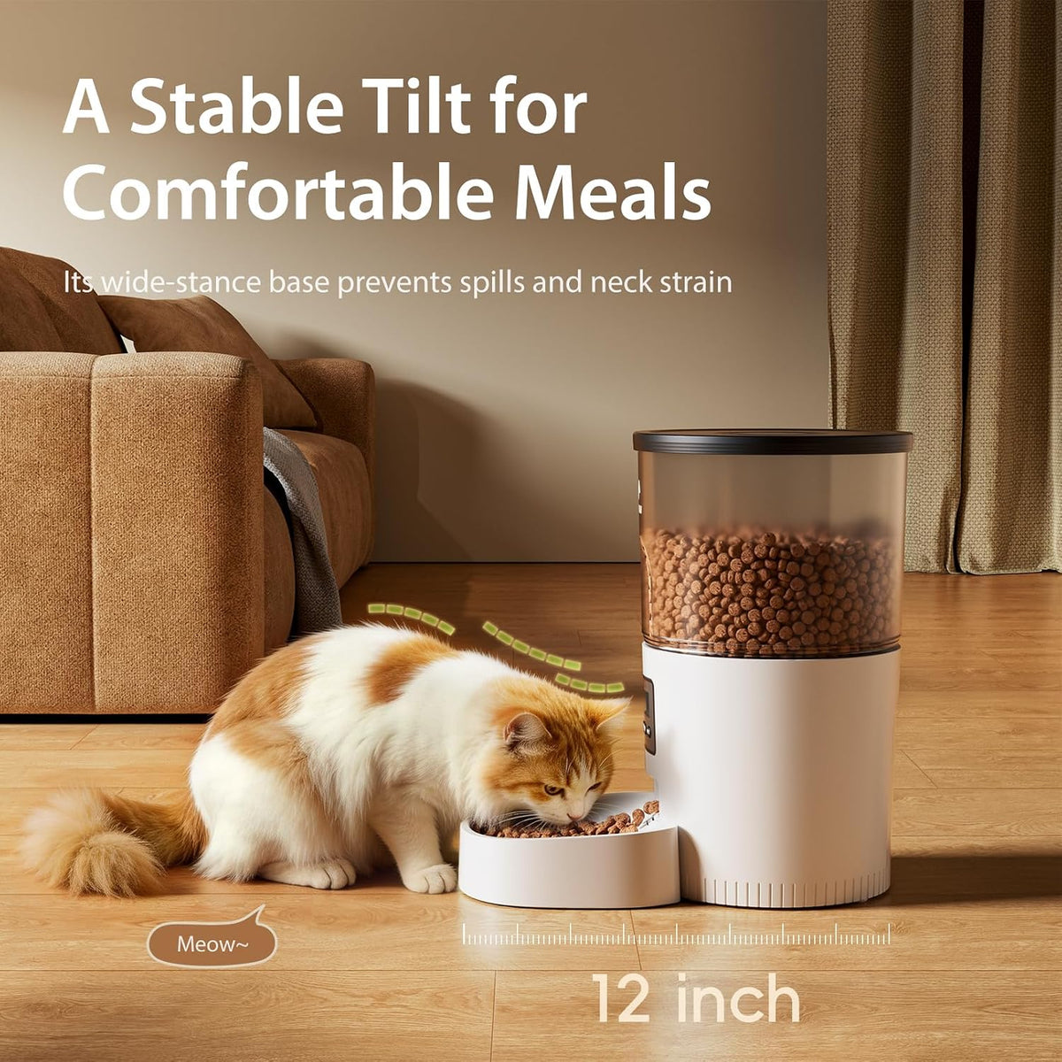 Automatic Cat Feeder, 3L Timed Pet Dry Food Dispenser with Clog-Free Design, Auto Feeder for Cats, 1-6 Meals Per Day, Desiccant Bags, with Stainless Steel