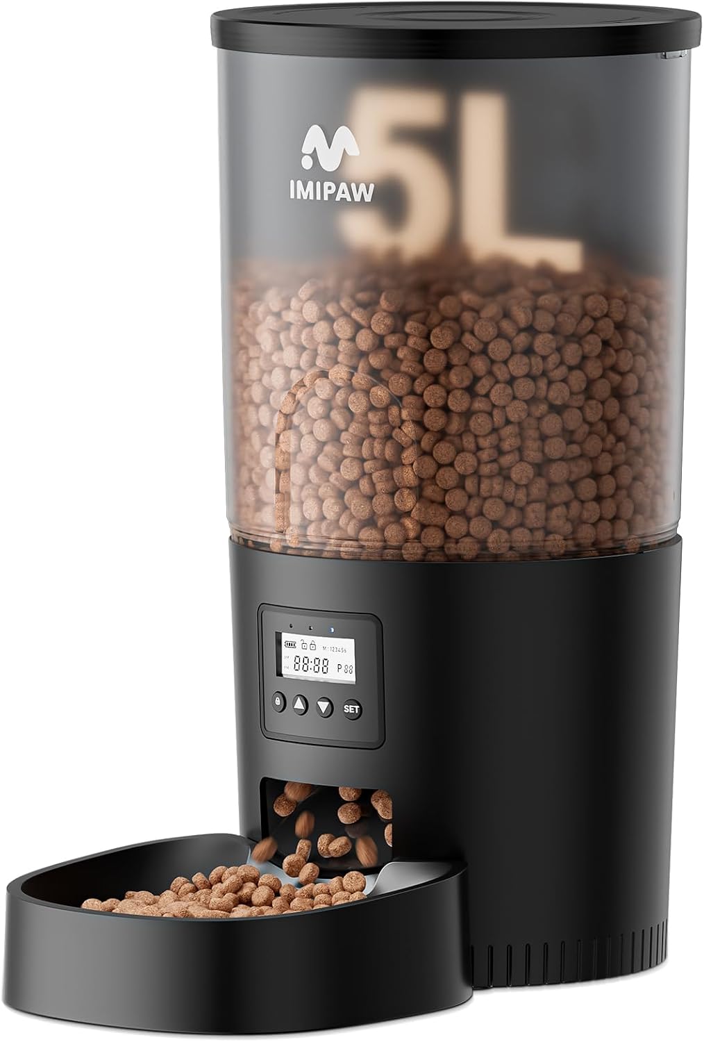 Automatic Cat Feeder, 3L Timed Pet Dry Food Dispenser with Clog-Free Design, Auto Feeder for Cats, 1-6 Meals Per Day, Desiccant Bags, with Stainless Steel