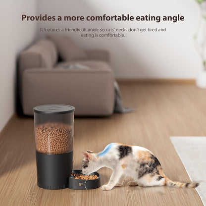 Automatic Cat Feeder, 3L Timed Pet Dry Food Dispenser with Clog-Free Design, Auto Feeder for Cats, 1-6 Meals Per Day, Desiccant Bags, with Stainless Steel