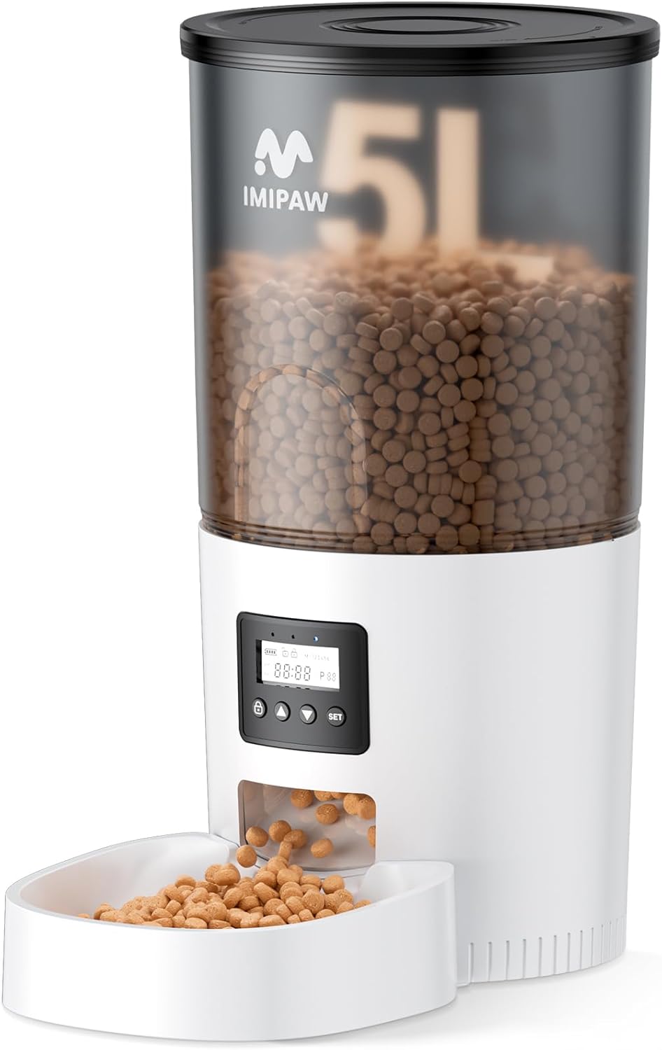Automatic Cat Feeder, 3L Timed Pet Dry Food Dispenser with Clog-Free Design, Auto Feeder for Cats, 1-6 Meals Per Day, Desiccant Bags, with Stainless Steel