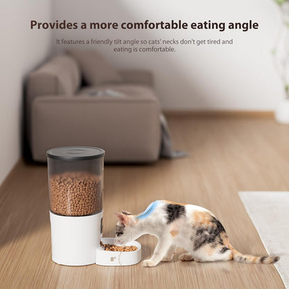 Automatic Cat Feeder, 3L Timed Pet Dry Food Dispenser with Clog-Free Design, Auto Feeder for Cats, 1-6 Meals Per Day, Desiccant Bags, with Stainless Steel