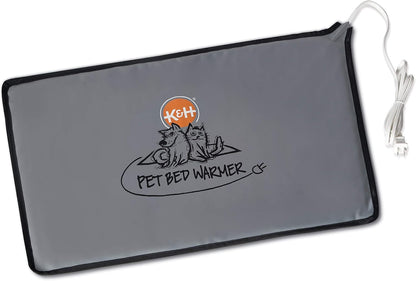 K&H Pet Bed Warmer, Safety Listed, Dog Heating Pad, Large 24.5x11.75in Gray
