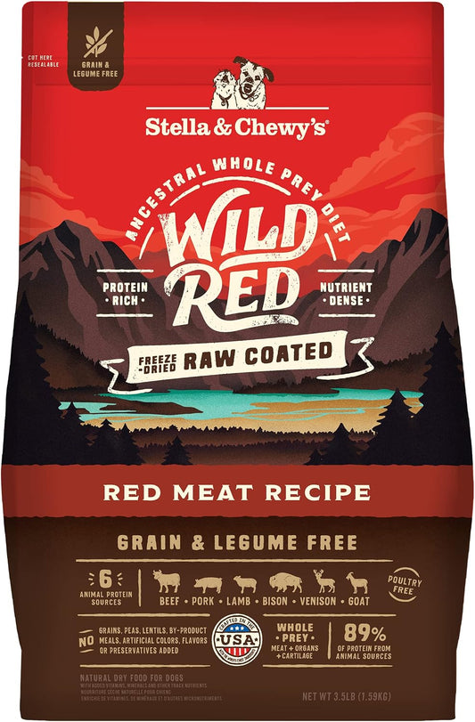 Wild Red Dry Dog Food Raw Coated High Protein Grain & Legume Free Red Meat Recipe, 3.5 lb. Bag