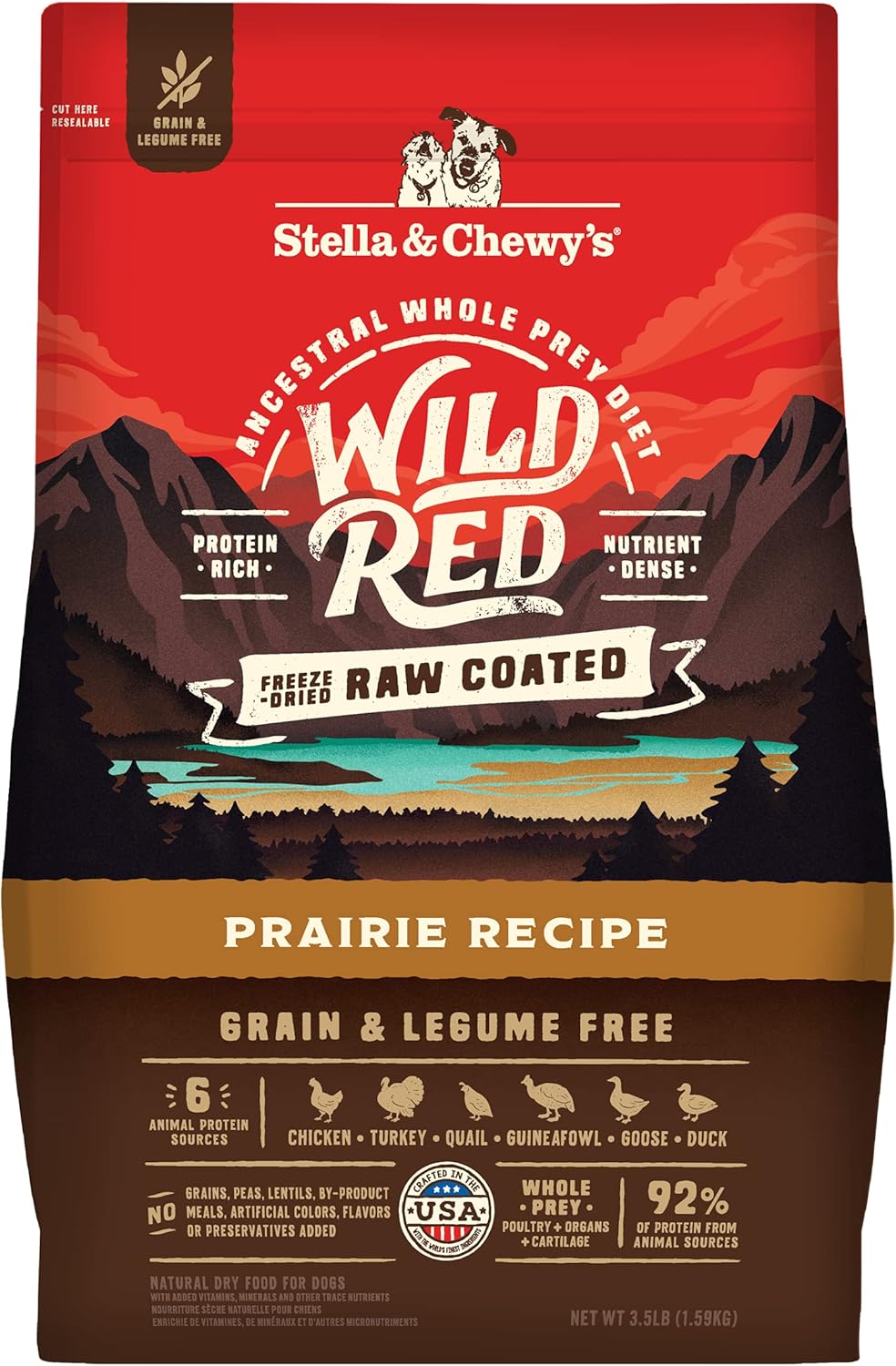 Wild Red Dry Dog Food Raw Coated High Protein Grain & Legume Free Red Meat Recipe, 3.5 lb. Bag