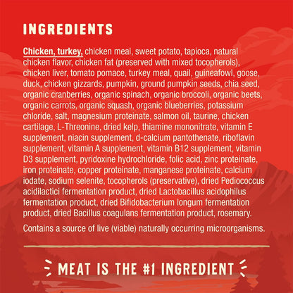 Wild Red Dry Dog Food Raw Coated High Protein Grain & Legume Free Red Meat Recipe, 3.5 lb. Bag