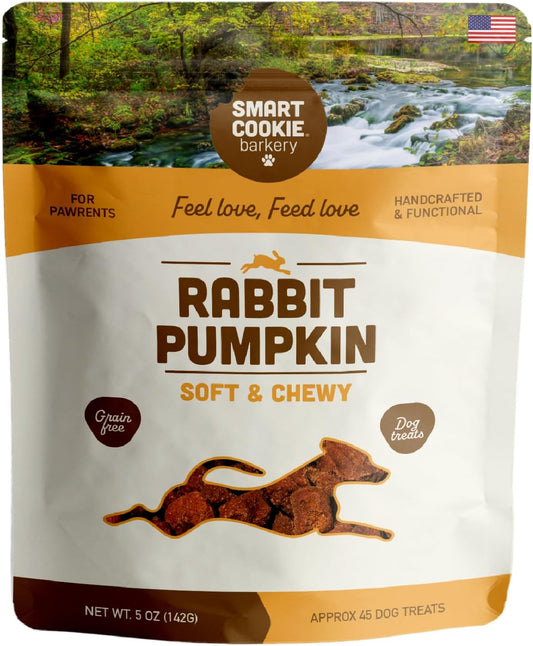 Smart Cookie Healthy Soft Dog Treats - Rabbit & Pumpkin - Grain Free Limited Ingredient Training Treats for Dogs with Sensitive Stomach & Allergies, Natural Novel Protein, Made in the USA (5oz.)