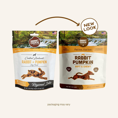 Smart Cookie Healthy Soft Dog Treats - Rabbit & Pumpkin - Grain Free Limited Ingredient Training Treats for Dogs with Sensitive Stomach & Allergies, Natural Novel Protein, Made in the USA (5oz.)