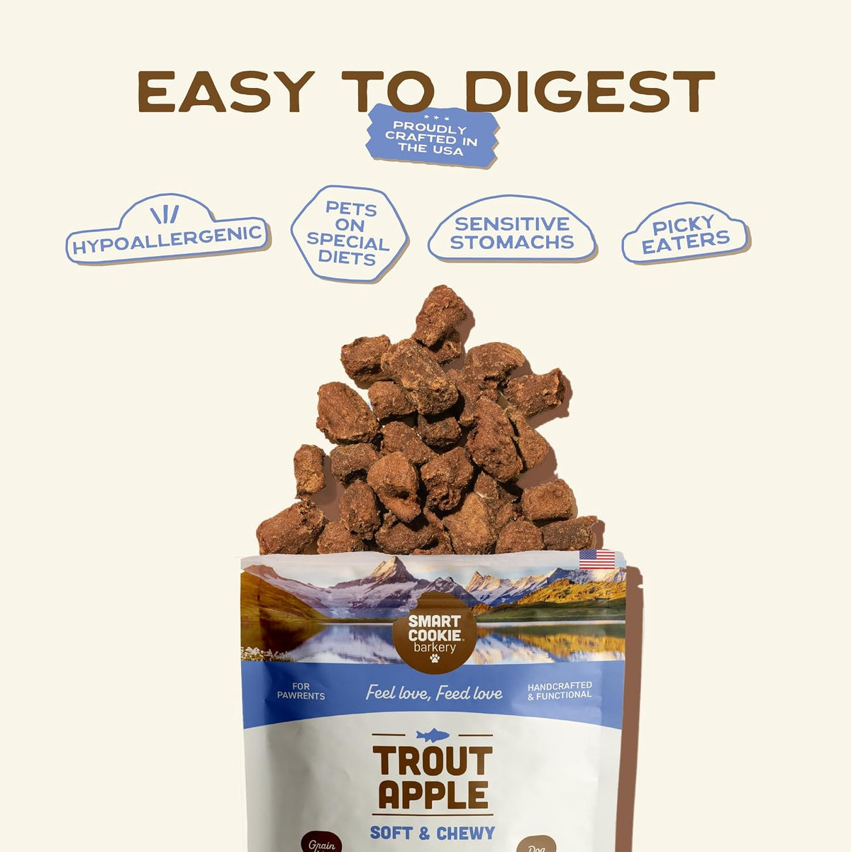 Smart Cookie Healthy Soft Dog Treats - Rabbit & Pumpkin - Grain Free Limited Ingredient Training Treats for Dogs with Sensitive Stomach & Allergies, Natural Novel Protein, Made in the USA (5oz.)