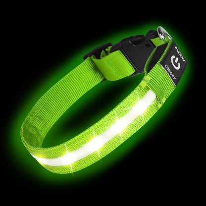 Super Bright LED Dog Collar, Waterproof Light up Collars(Green, Medium)