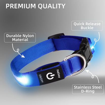 Super Bright LED Dog Collar, Waterproof Light up Collars(Green, Medium)