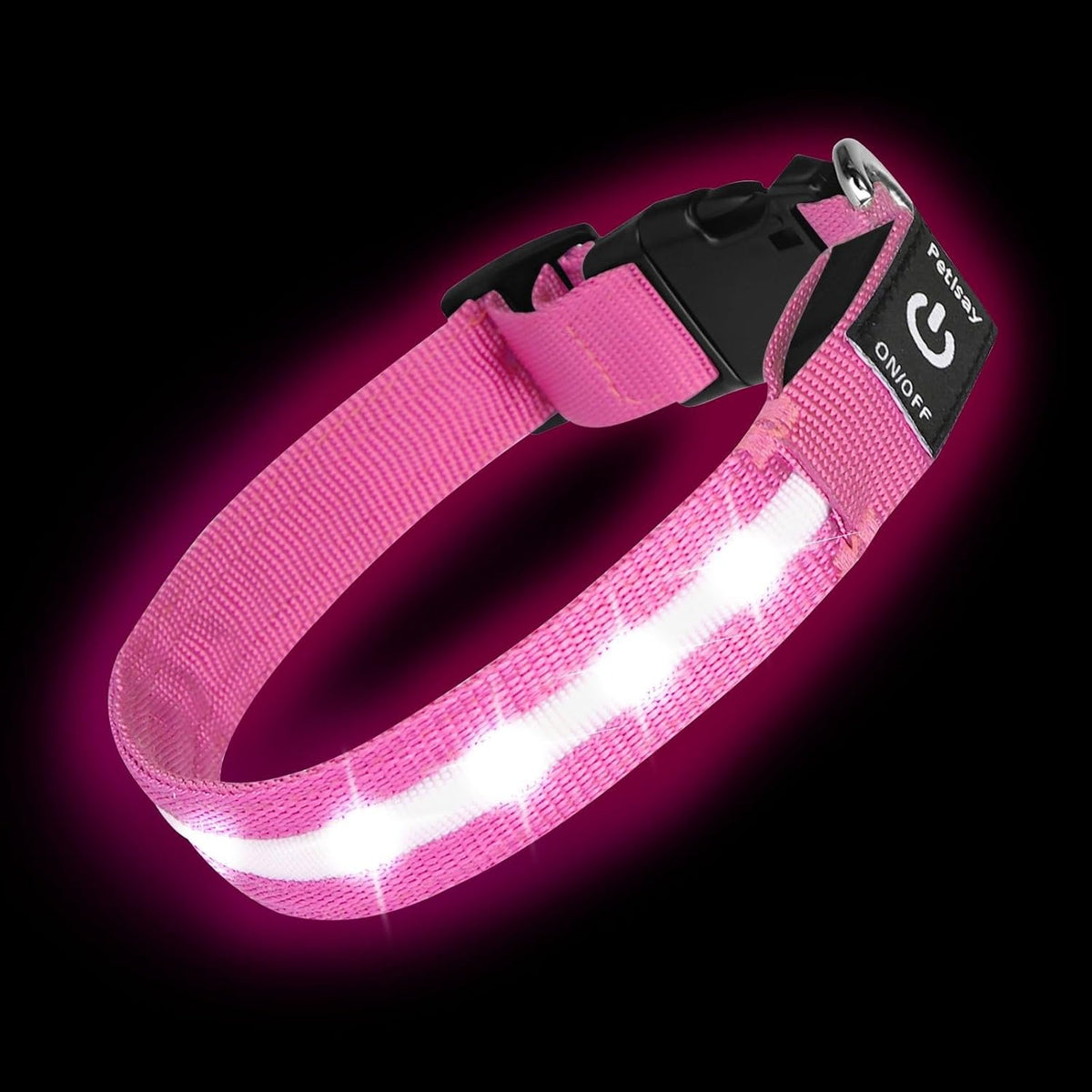 Super Bright LED Dog Collar, Waterproof Light up Collars(Green, Medium)