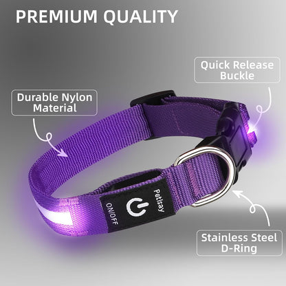 Super Bright LED Dog Collar, Waterproof Light up Collars(Green, Medium)