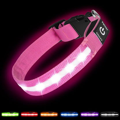 Super Bright LED Dog Collar, Waterproof Light up Collars(Green, Medium)