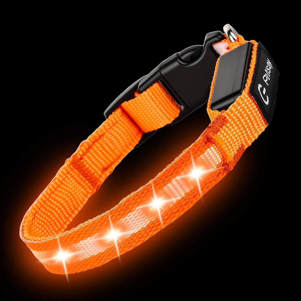 Super Bright LED Dog Collar, Waterproof Light up Collars(Green, Medium)
