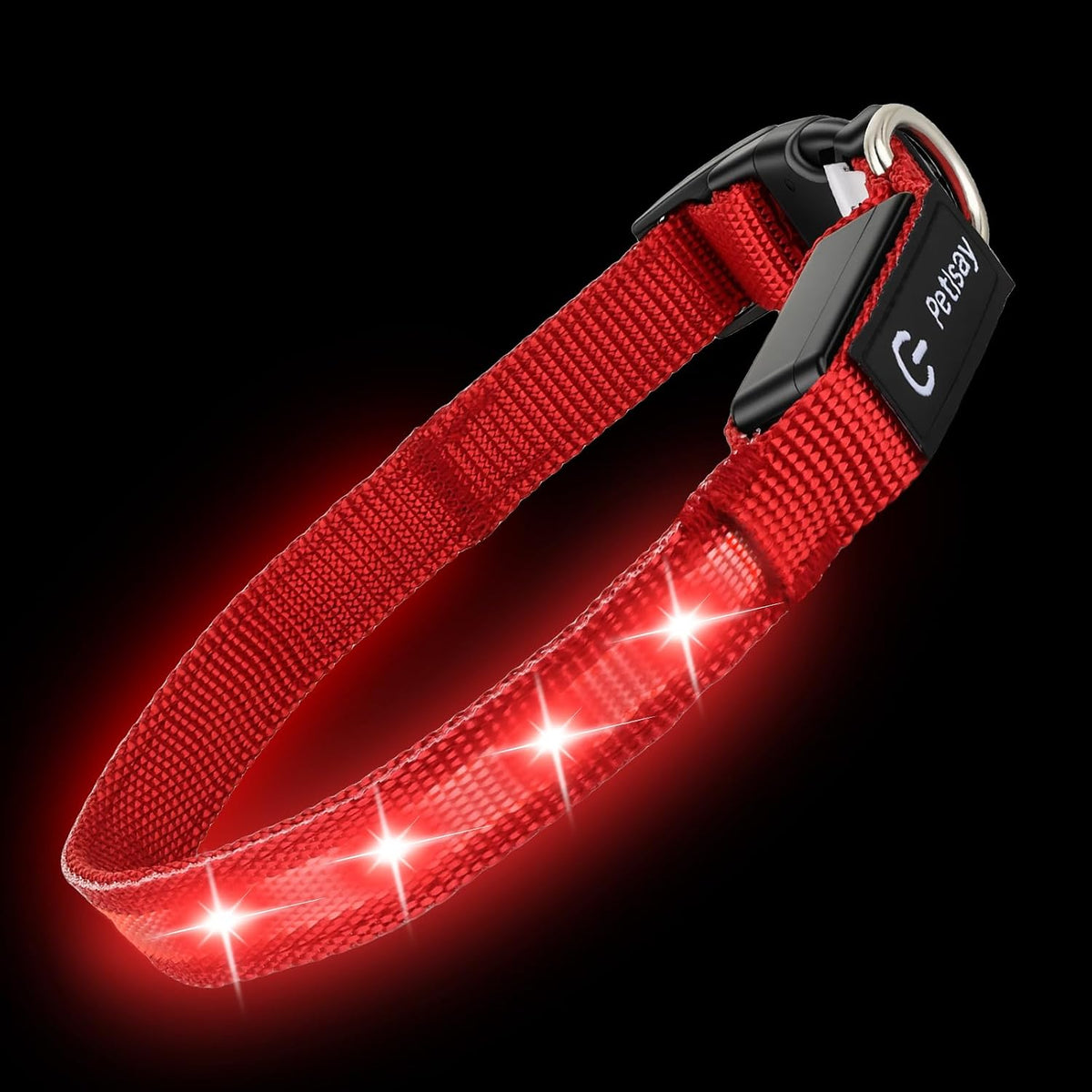 Super Bright LED Dog Collar, Waterproof Light up Collars(Green, Medium)