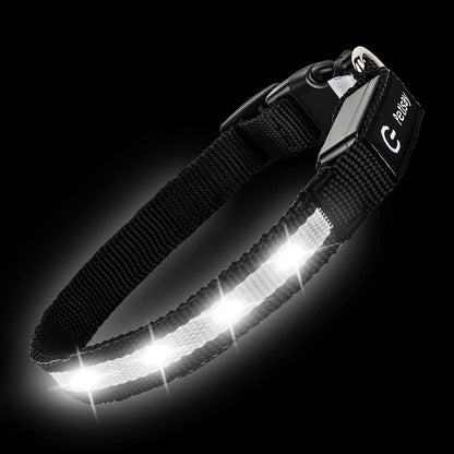 Super Bright LED Dog Collar, Waterproof Light up Collars(Green, Medium)