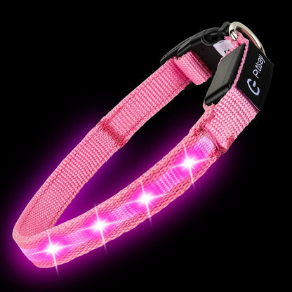 Super Bright LED Dog Collar, Waterproof Light up Collars(Green, Medium)