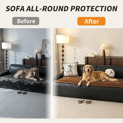 Flannel Non Slip Couch Covers for Dogs, 28”x71” Pet Sofa Protector