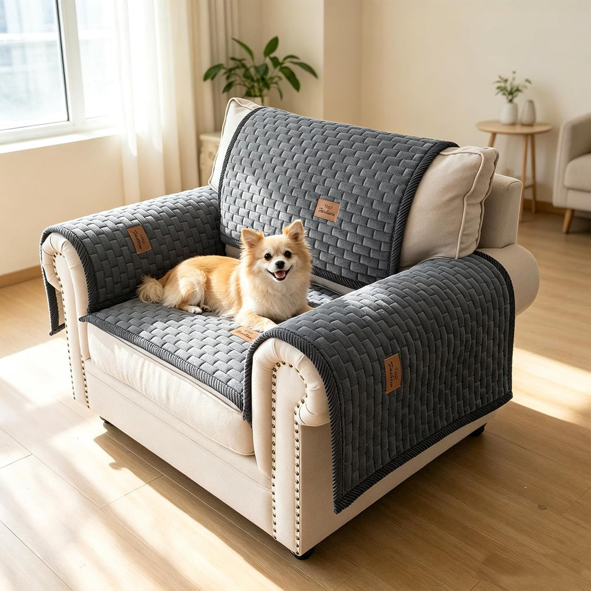 Flannel Non Slip Couch Covers for Dogs, 28”x71” Pet Sofa Protector